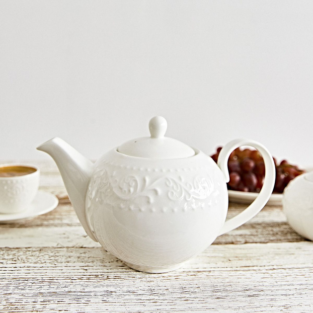 Глечик Homla Sylia з орнаментом Білий 1 л (5904183874739) - зображення 2