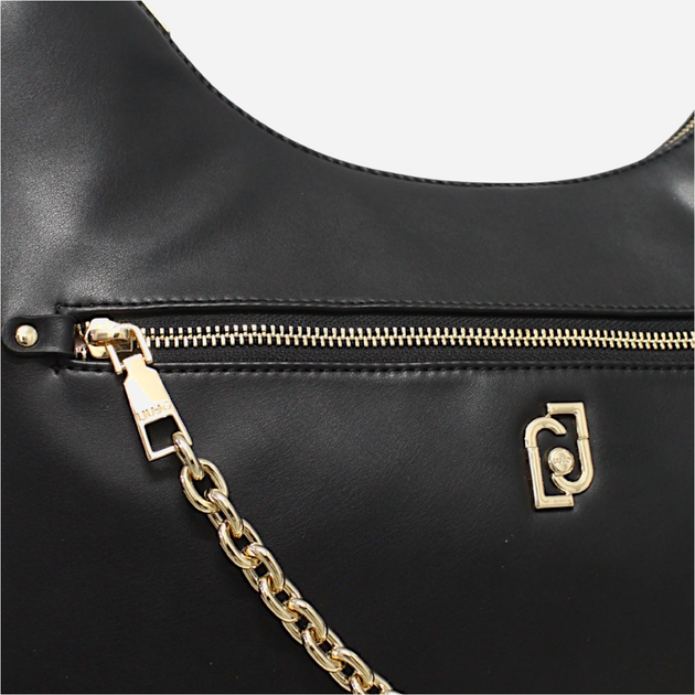 Сумка багет жіноча зі штучної шкіри середня Liu Jo AF5322E0077 22222 Чорна (800070345619) - зображення 3