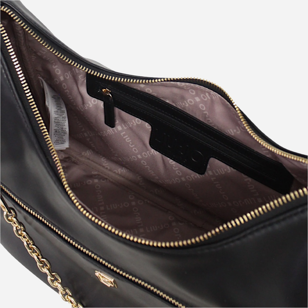 Сумка багет жіноча зі штучної шкіри середня Liu Jo AF5322E0077 22222 Чорна (800070345619) - зображення 4