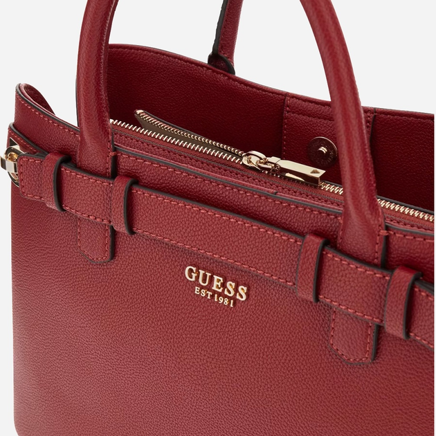 Сумка крос-боді через плече жіноча зі штучної шкіри середня Guess Gregoria HWBG8546070 Бордова (800070344394) - зображення 4