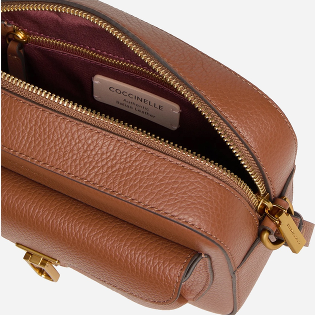 Torebka crossbody damska ze skóry naturalnej mała Coccinelle Beat E1MF6150201 W11 Brązowa (800070346005) - obraz 4