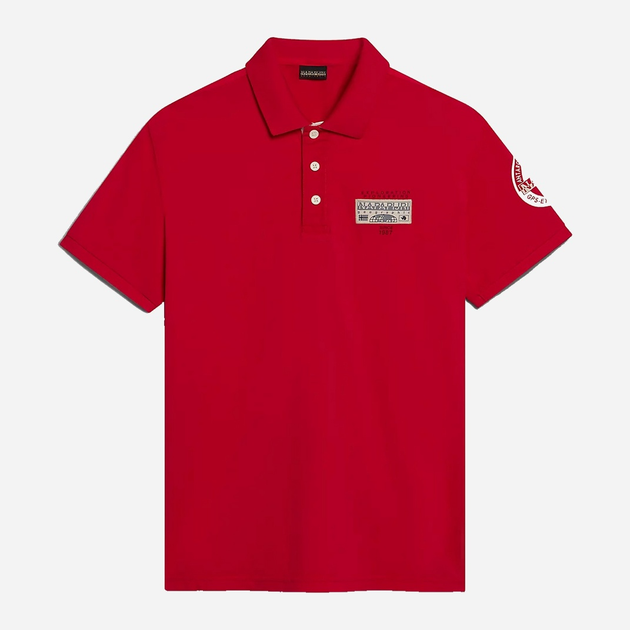 Koszulka polo męska Napapijri E-Amundsen NP0A4H6AR251 M Czerwona (800070320825) - obraz 5