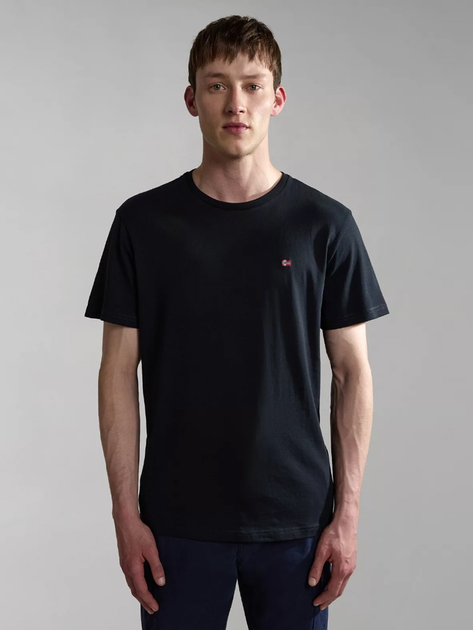 Футболка бавовняна довга чоловіча Napapijri Salis NP0A4H8D0411 L Чорна (800070311966) - зображення 1