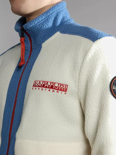 Bluza męska rozpinana streetwear polarowa Napapijri T-Anderby NP0A4HDRNS51002 L Biała (800070311986) - obraz 4