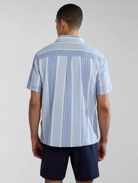 Сорочка бавовняна літня чоловіча Napapijri G-Tulita NP0A4HQ182S1 XL Синя (800070320928) - зображення 2