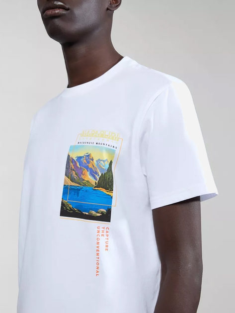 Футболка бавовняна довга чоловіча Napapijri S-Canada NP0A4HQM0021 2XL Біла (800070320939) - зображення 4