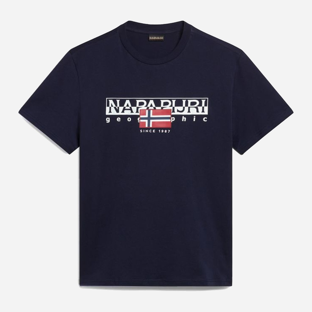 Футболка бавовняна довга чоловіча Napapijri S-Aylmer NP0A4HTO1761 M Темно-синя (800070320970) - зображення 5