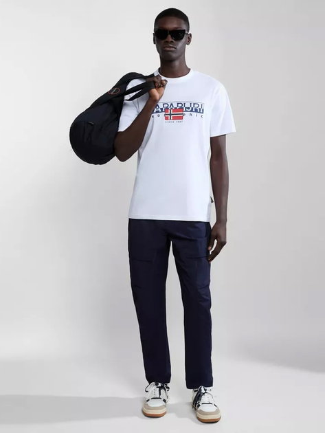 Футболка бавовняна довга чоловіча Napapijri S-Aylmer NP0A4HTO0021 L Біла (800070320976) - зображення 3