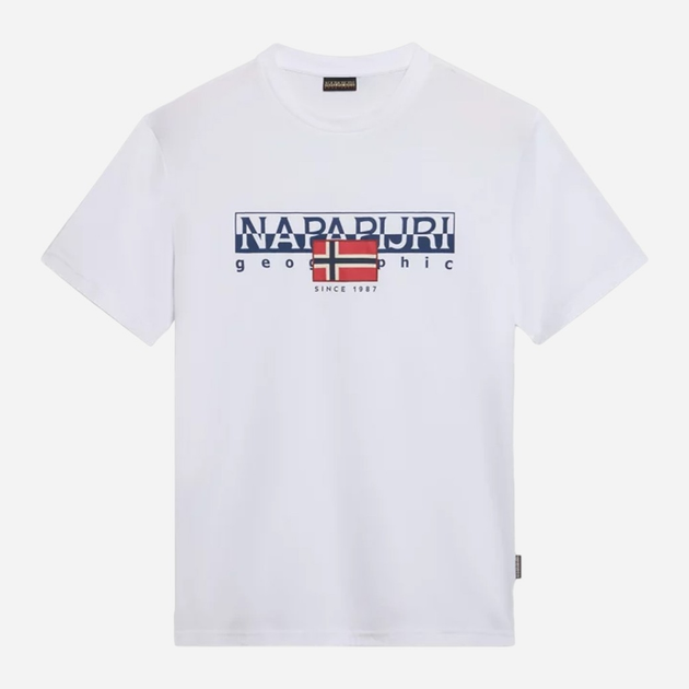 Футболка бавовняна довга чоловіча Napapijri S-Aylmer NP0A4HTO0021 L Біла (800070320976) - зображення 6