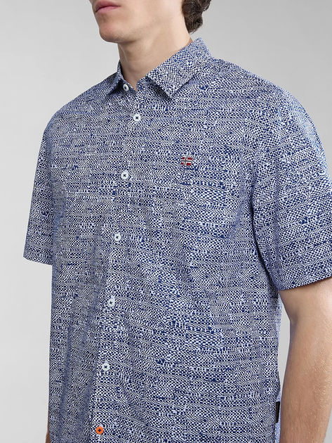 Сорочка бавовняна літня чоловіча Napapijri G-Ronge NP0A4HX1F3O1 XL Синя (800070320991) - зображення 4