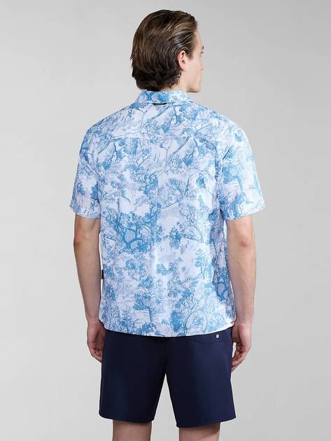Сорочка бавовняна літня чоловіча Napapijri G-Ronge NP0A4HX1F5Z1 2XL Блакитна (800070320996) - зображення 2