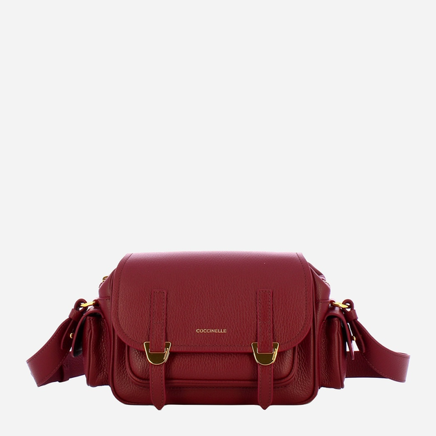 Torebka crossbody damska ze skóry naturalnej mała Coccinelle Campus E1RFF150201 R52 Bordowa (800070346011) - obraz 1
