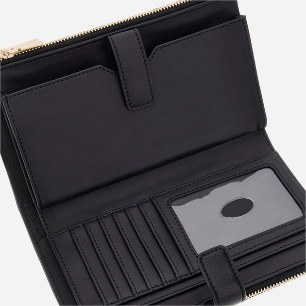Гаманець жіночий зі штучної шкіри Guess Valla SWQG8122157 Чорний (800070344449) - зображення 4