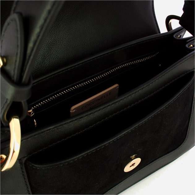Torebka crossbody damska ze skóry naturalnej mała Coccinelle C-Me E1T1S180201 001 Czarna (800070346015) - obraz 5