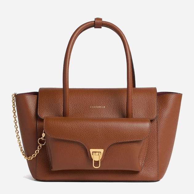 Torebka damska ze skóry naturalnej z łańcuszkiem Coccinelle Double E1T8A180201 W11 Brązowa (800070345952) - obraz 1