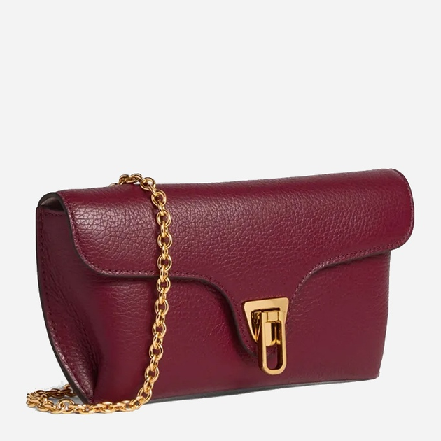 Torebka damska ze skóry naturalnej z łańcuszkiem Coccinelle Double E1T8A180201 R52 Bordowa (800070345951) - obraz 3