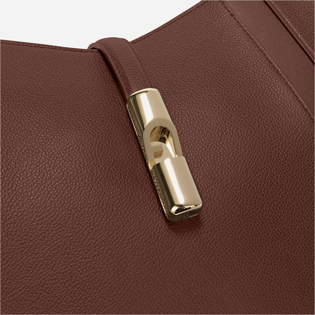 Сумка шопер жіноча з натуральної шкіри середня Furla Goccia WB01788BX33532460S1007 Темно-коричнева (800070349553) - зображення 4