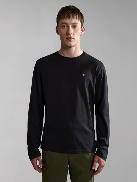 Лонгслів чоловічий Napapijri Salis NP0A4HN70411002 S Чорний (800070312011) - зображення 1