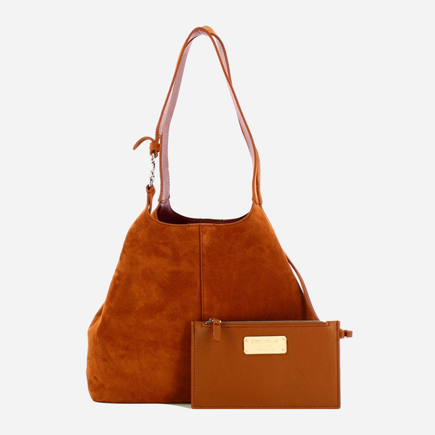 Torebka damska ze skóry naturalnej Coccinelle C-Easy E1THE110201 W11 Brązowa (800070345948) - obraz 4