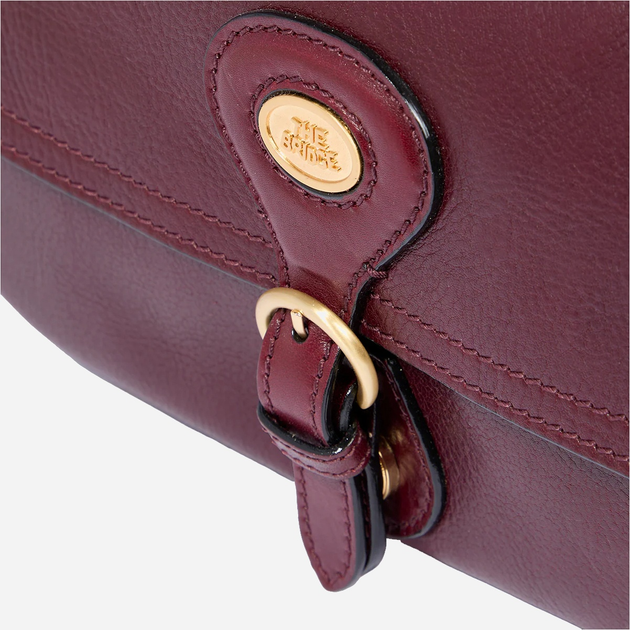 Torebka crossbody damska ze skóry naturalnej na szerokim pasku The Bridge Isadora 045325D3 YF Bordowa (800070346575) - obraz 6