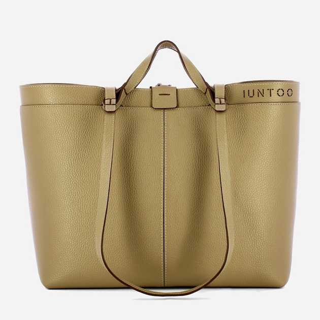 Torebka shopper ze skóry naturalnej Iuntoo Rivera 191002 Beżowa (800070346749) - obraz 1