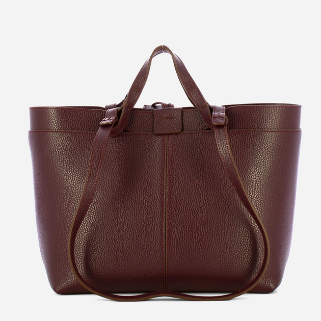 Torebka shopper ze skóry naturalnej Iuntoo Rivera 191003 Bordowa (800070346751) - obraz 2