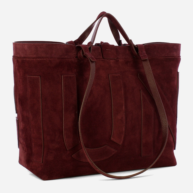 Torebka shopper ze skóry naturalnej Iuntoo Sibilla 191302 Bordowa (800070346766) - obraz 3