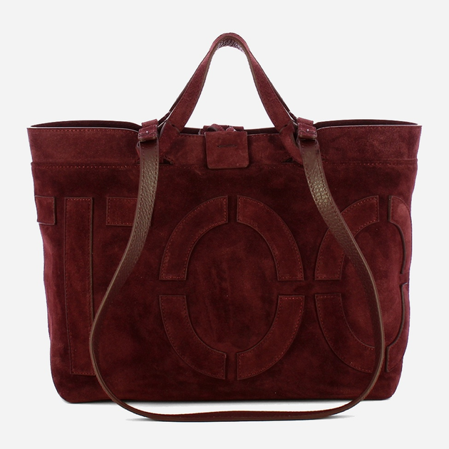 Torebka shopper ze skóry naturalnej Iuntoo Sibilla 191303 Bordowa (800070346768) - obraz 2