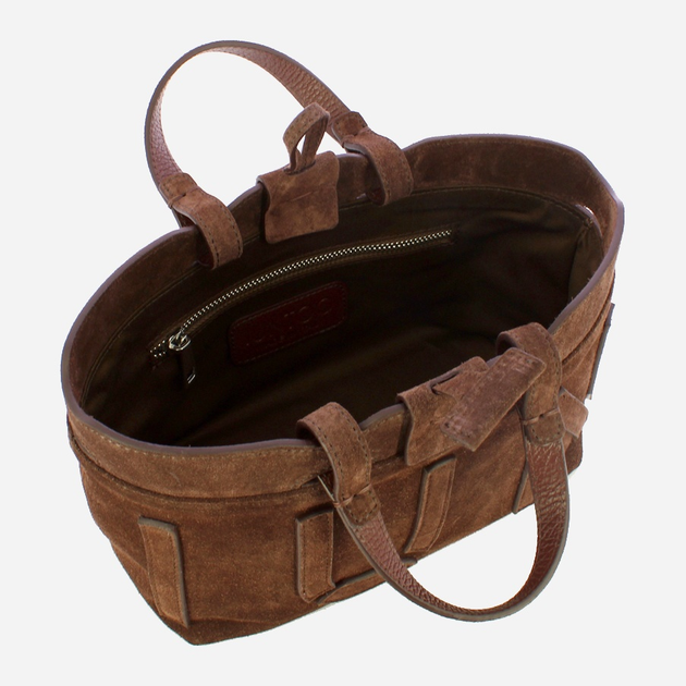 Torebka crossbody damska ze skóry naturalnej mała Iuntoo Sibilla 191304 Ciemnobrązowa (800070346771) - obraz 5