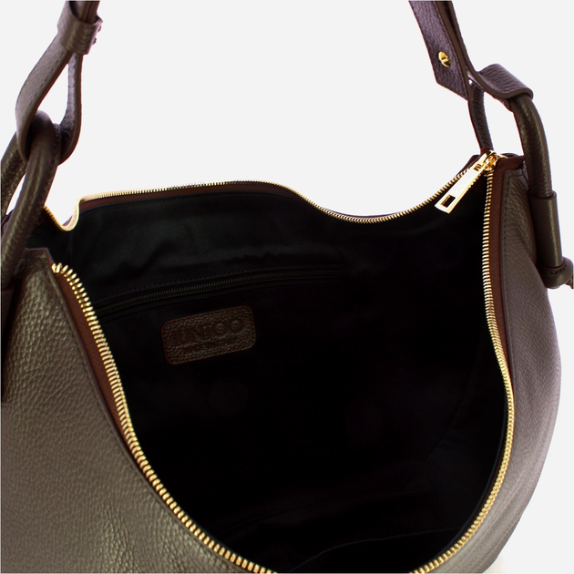 Torebka bagietka damska ze skóry naturalnej Iuntoo Giunto 193100 Ciemnobrązowa (800070347429) - obraz 4