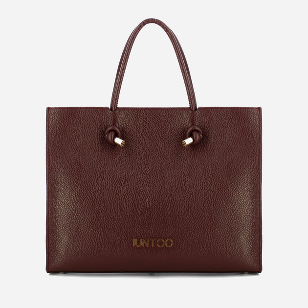 Torebka shopper ze skóry naturalnej Iuntoo Giunto 195001 Bordowa (800070347421) - obraz 1
