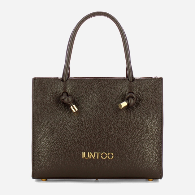 Torebka crossbody damska ze skóry naturalnej mała Iuntoo Giunto 195003 Ciemnobrązowa (800070347412) - obraz 1