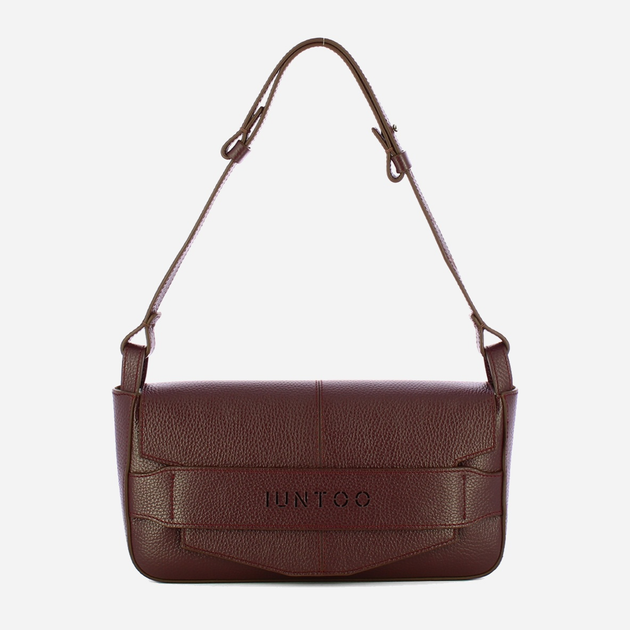 Torebka bagietka damska ze skóry naturalnej Iuntoo Silvia 196001 Bordowa (800070346774) - obraz 1