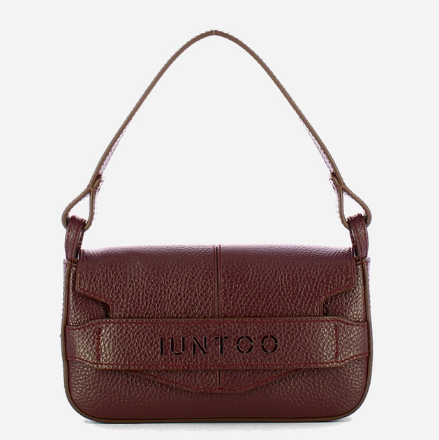 Torebka bagietka damska ze skóry naturalnej mała Iuntoo Silvia 196003 Bordowa (800070346777) - obraz 1