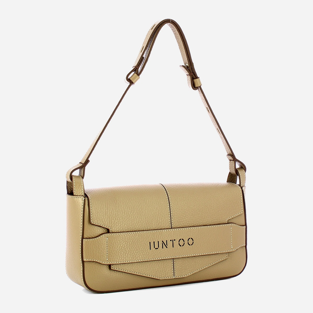 Torebka bagietka damska ze skóry naturalnej Iuntoo Silvia 196001 Beżowa (800070346775) - obraz 3