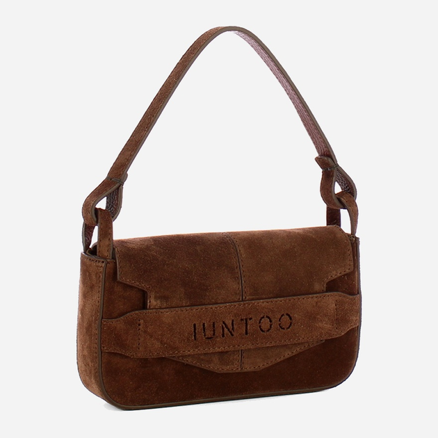 Torebka bagietka damska ze skóry naturalnej mała Iuntoo Silvia 196103 Ciemnobrązowa (800070346783) - obraz 3