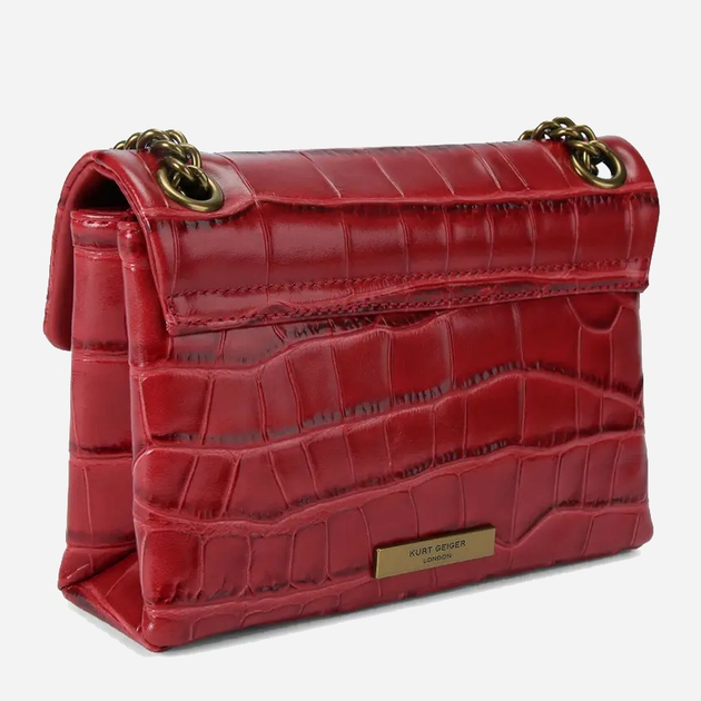 Сумка крос-боді через плече жіноча з натуральної шкіри маленька Kurt Geiger Kensington 4372850419 50 Червона (800070350186) - зображення 3