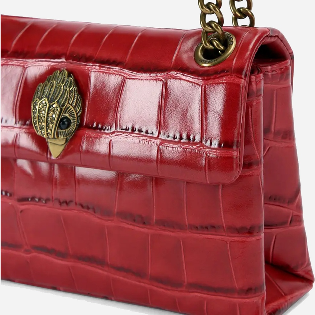 Сумка крос-боді через плече жіноча з натуральної шкіри маленька Kurt Geiger Kensington 4372850419 50 Червона (800070350186) - зображення 5