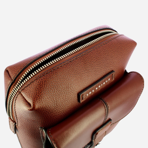 Сумка крос-боді через плече чоловіча з натуральної шкіри The Bridge Biagio 454612AG 90 Коричнева (800070314124) - зображення 4