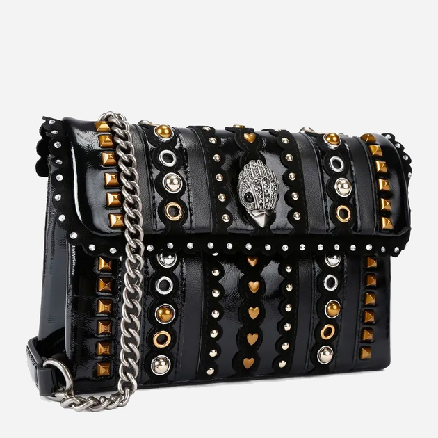 Сумка крос-боді через плече жіноча з натуральної шкіри маленька Kurt Geiger Kensington 4697005019 05 Чорна (800070350188) - зображення 4