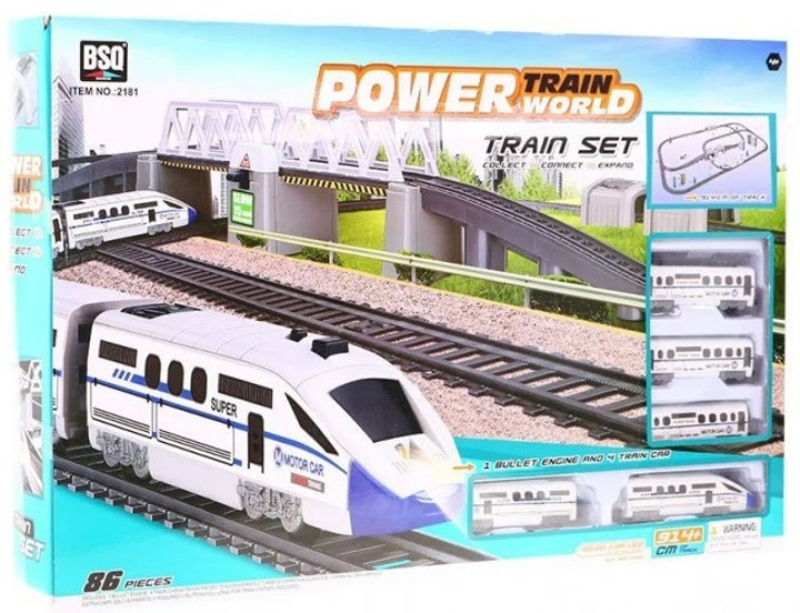 Залізнична колія для дітей 3+ Довгі рейки 914 см + Поїзд із вагонами + Аксесуари (ZKT.2181) (5903864900736)  - зображення 1