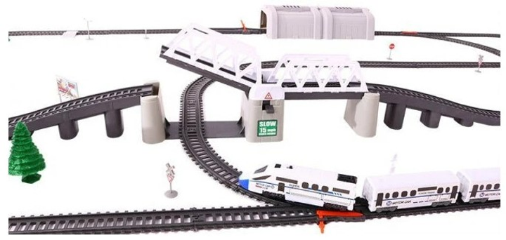 Залізнична колія для дітей 3+ Довгі рейки 914 см + Поїзд із вагонами + Аксесуари (ZKT.2181) (5903864900736)  - зображення 3