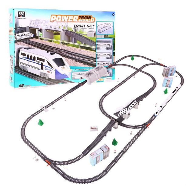 Залізнична колія для дітей 3+ Довгі рейки 914 см + Поїзд із вагонами + Аксесуари (ZKT.2181) (5903864900736)  - зображення 5