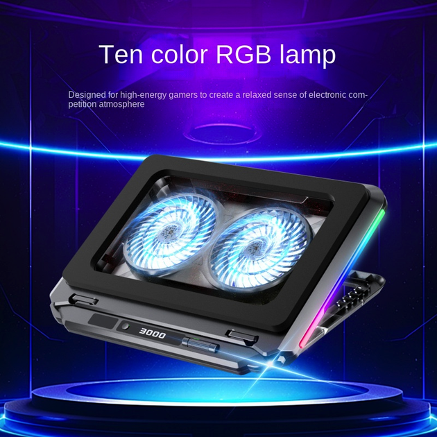 Охолоджуюча підставка для ноутбука VHG D17 RGB, Black - изображение 4