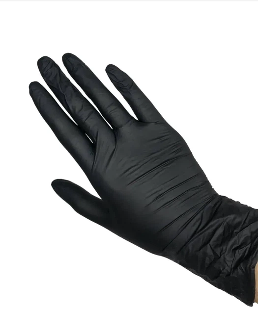 Рукавиці міцні нітрилові чорні Fingers Black Plus, 100 шт., Ceros, розмір M - зображення 2