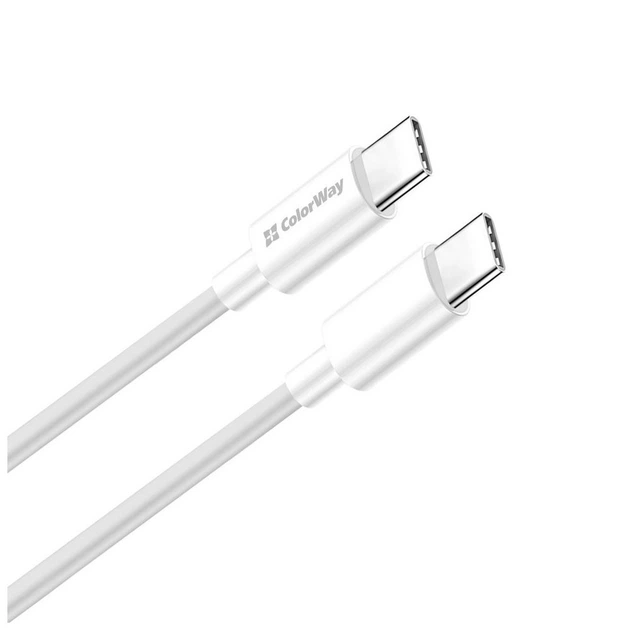 Дата кабель USB-C to USB-C 2.0m 3A 65W white ColorWay (CW-CBPDCC056-WT) - изображение 3