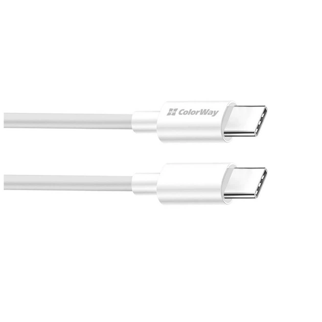 Дата кабель USB-C to USB-C 2.0m 3A 65W white ColorWay (CW-CBPDCC056-WT) - изображение 5