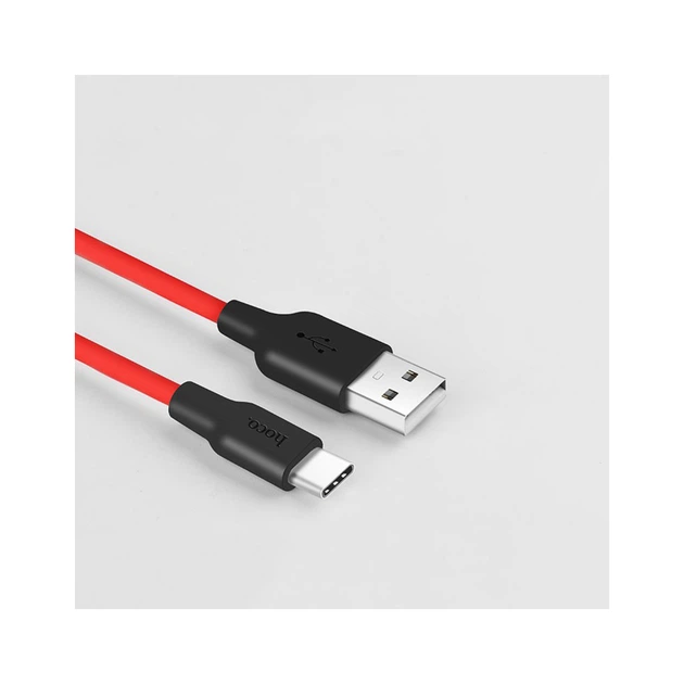 Дата кабель USB 2.0 AM to USB-C 1.0m 2A silicone X21 black+red HOCO (6957531071419) - Фото 3 Дата кабель USB 2.0 AM to USB-C 1.0m 2A silicone X21 black+red HOCO (6957531071419) - зображення 3