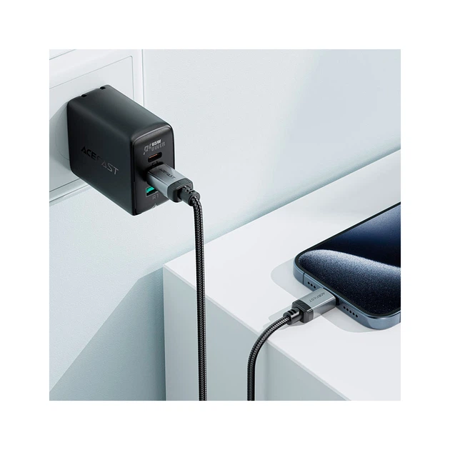 Дата кабель USB-C to USB-C 1.2m 3A aluminum alloy C20-03 Black Acefast (6974316283775) - изображение 6