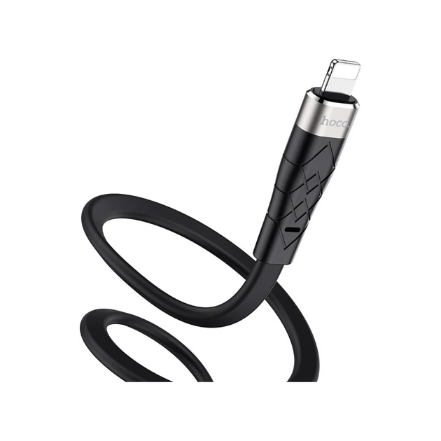 Дата кабель USB 2.0 AM to Lightning 1.0m 2.4A silicone X53 black HOCO (6931474738059) - Фото 4 Дата кабель USB 2.0 AM to Lightning 1.0m 2.4A silicone X53 black HOCO (6931474738059) - зображення 4